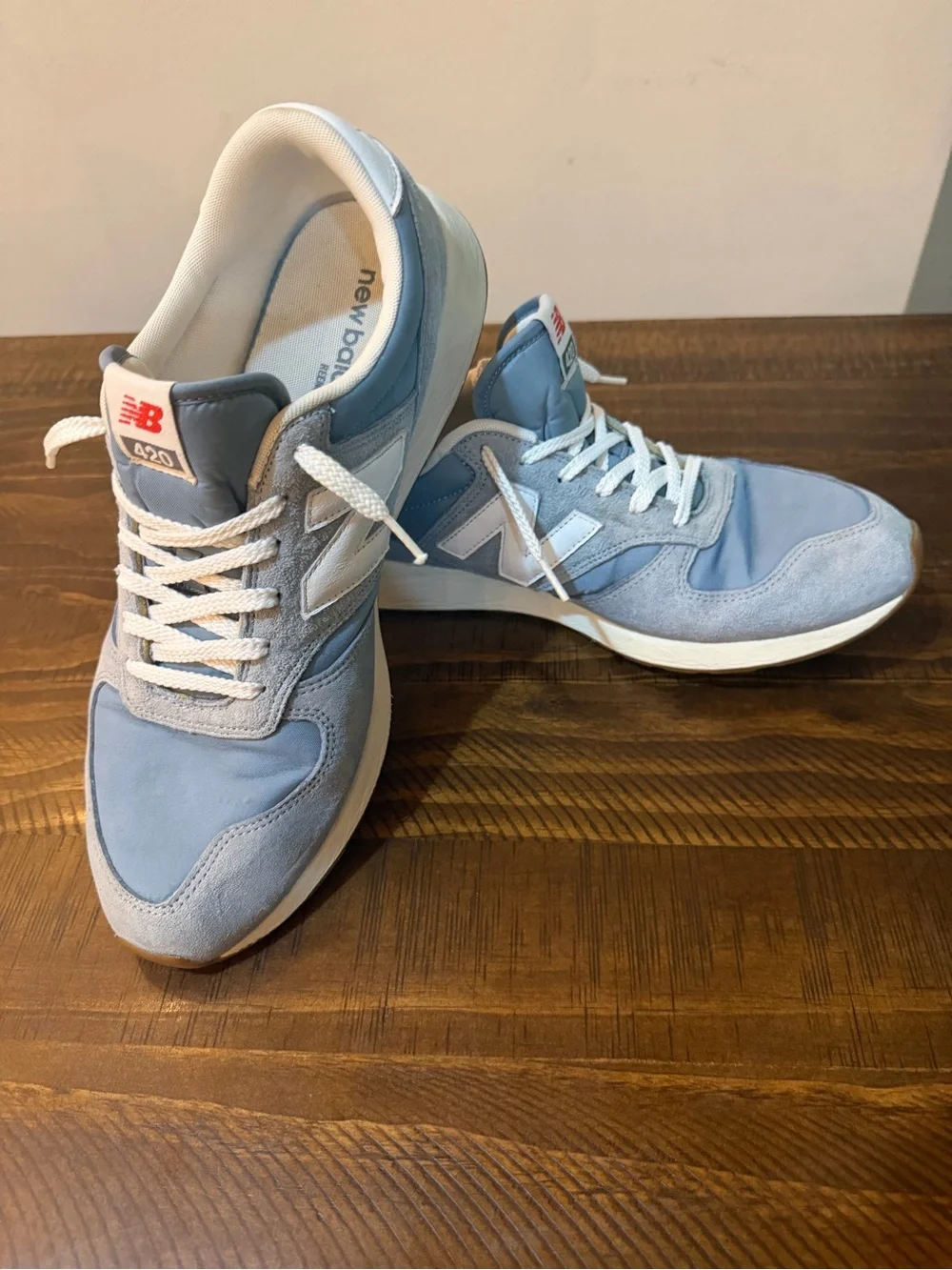 New Balance Light Blue and White Classic Sneakers